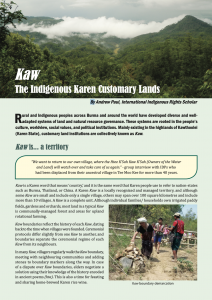 Kaw - The Indigenous Karen Customary Lands
